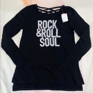 Black Rock & Roll Soul Girls Top Size Medium NEW